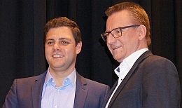 Von Links: Landtagskandidat Florian Wahl und sein Zweitkandidat Andreas Schneider- Dölker