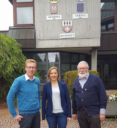 Besuch der Bundestagskandidatin Jasmina Hostert beim Jettinger Bürgermeister Michael Burkhardt