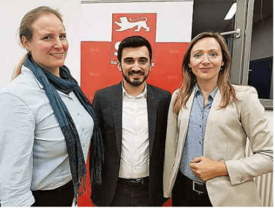 Von links: Monika Hermann, Eren Gürbüz, Jasmina Hostert GB-Foto: gb